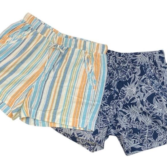 Linen Rayon Pull on Drawstring Sz M boho beach summer shorts coastal Old Money - Picture 1 of 11